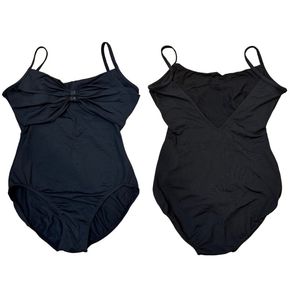 BLOCH Mirella black dance leotard with gorgeous bow detail - size M